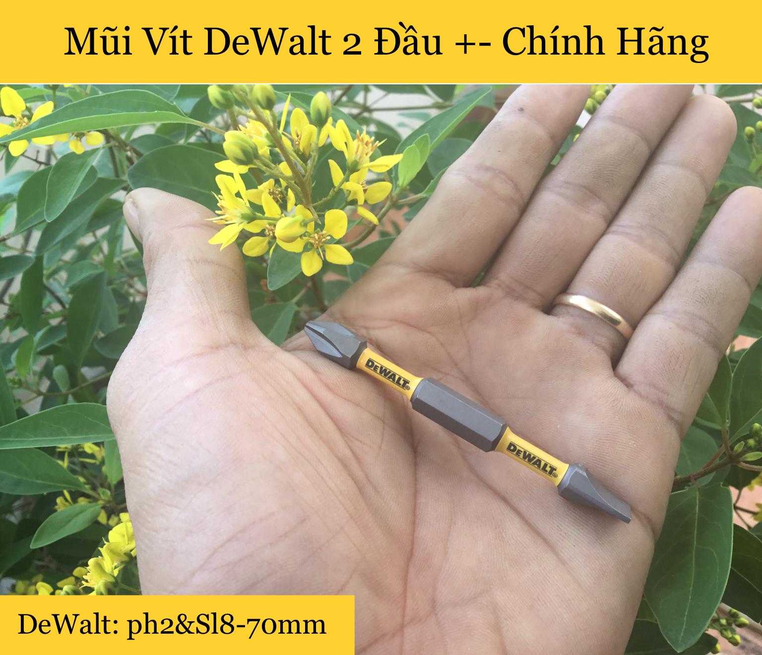 Mũi vít dewalt 2 đầu nhập ph2 70mm
