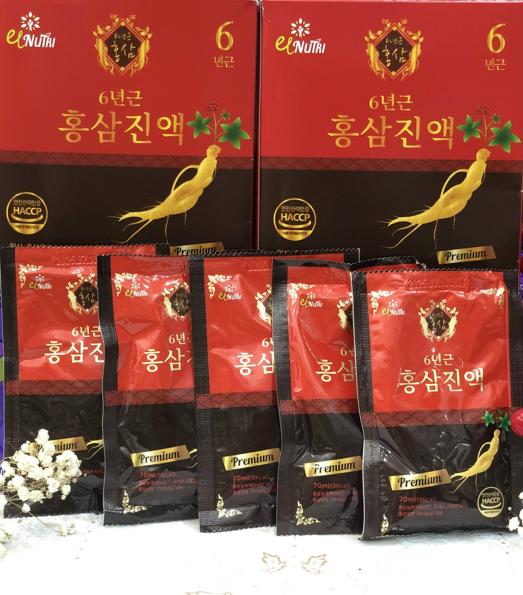 Hộp hồng sâm nước 6 năm tuổi Elnutri - Hàn Quốc