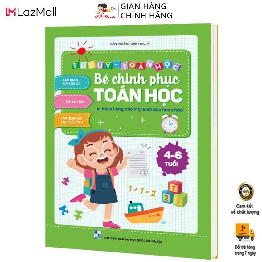 Sách bé chinh phục toán học cho trẻ em - tư duy toán học - làm quen với chữ số, các phép tính và tập so sánh