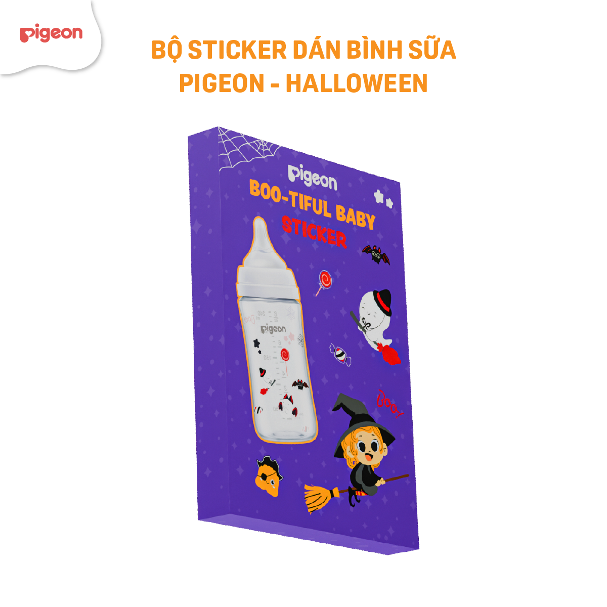 [GIFT] - HÀNG TẶNG - Bộ Sticker dán bình sữa Pigeon Halloween