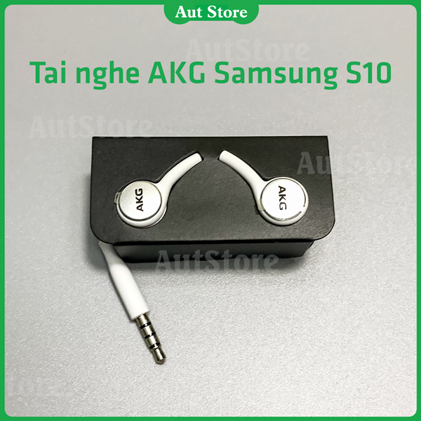 Tai nghe AKG Samsung zin chính hãng chân tròn 3.5 theo máy Galaxy S10 màu trắng chính dùng cho S Note A M J 3 5 7 8 9 1 0 6 2 pro plus prime