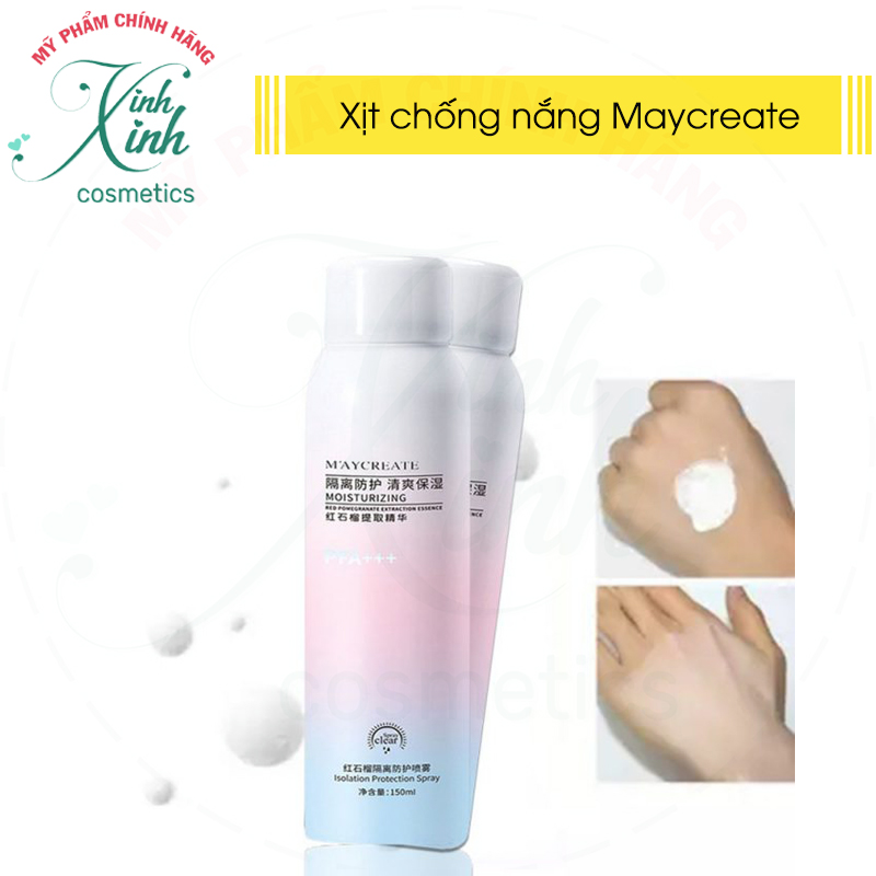 Xịt chống nắng Maycreate trắng da tức thì bảo vệ da khỏi tia UV- xịt chống nắng nội địa Trung
