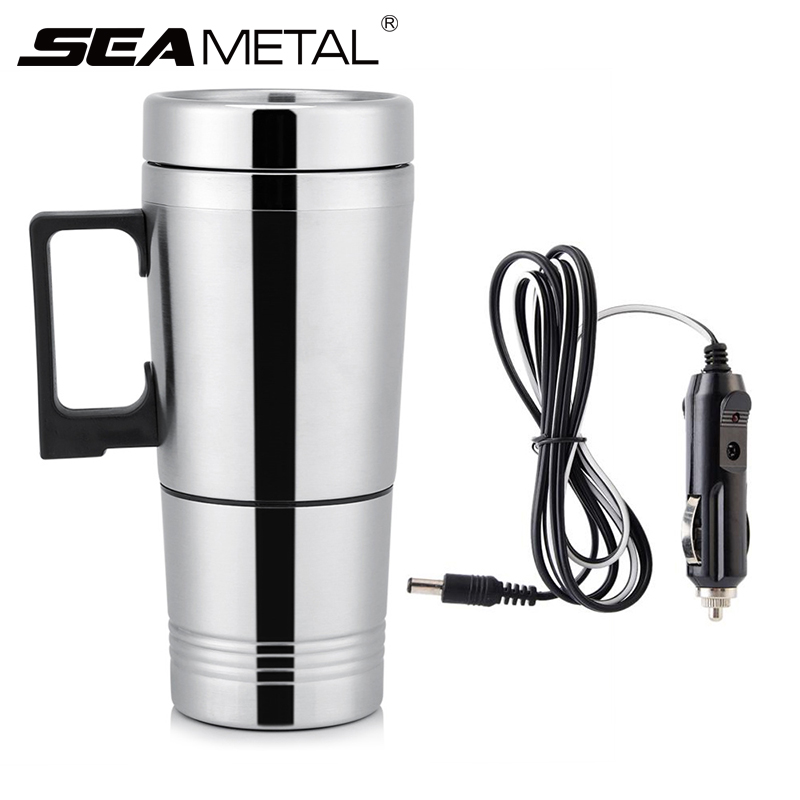 Bình Sưởi Tự Động Thông Minh Cầm Tay 300ML 12V 24V Chai Nước Sôi Ô Tô Xe Phích Ấm Đun Nước Điện Xe Sưởi Cup Du Lịch Mug