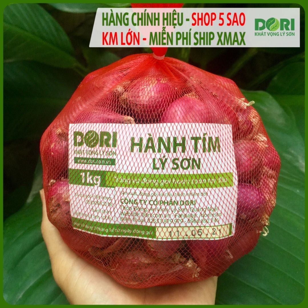 [HCM]Hành tím Lý Sơn Dori - Túi lưới 1kg - Trồng tại đảo Lý Sơn - Cam kết đúng xuất xứ