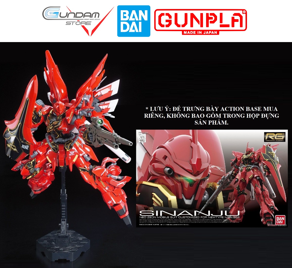 Mô Hình Gundam RG SINANJU MSN-06S UC 1/144 Real Grade Bandai Đồ Chơi Lắp Ráp Anime Nhật