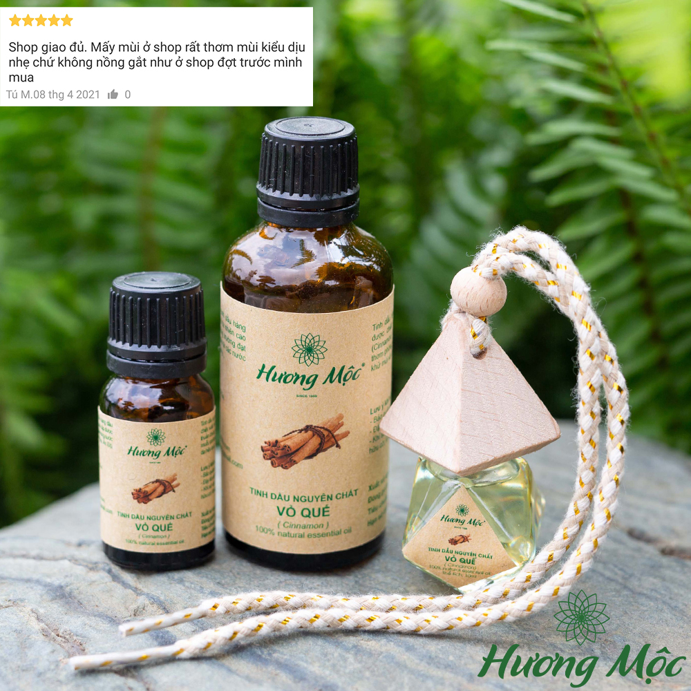 [COMBO]Tinh dầu Vỏ Quế Hương Mộc | Cinnamon Essential Oil- Chất lượng cao - Có kiểm định COA - 10ml - 50ml - Treo xe
