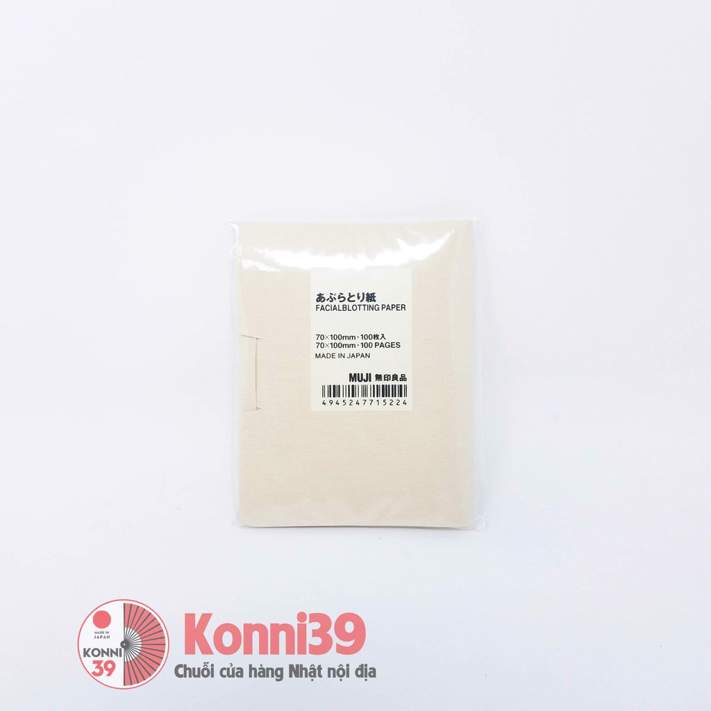 [HCM]GIẤY THẤM DẦU CHO MẶT MUJI GÓI 100 MIẾNG - HÀNG NHẬT NỘI ĐỊA