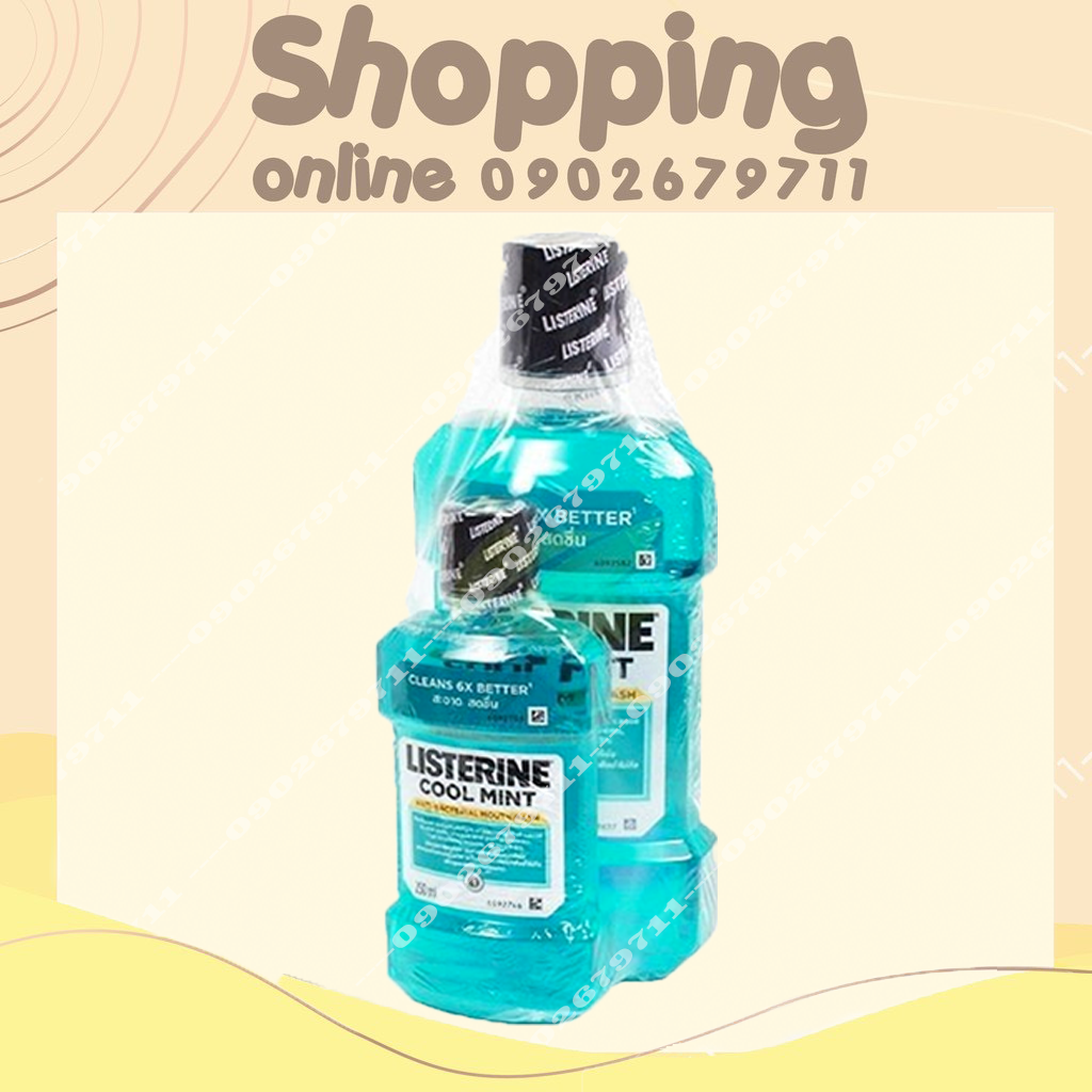 Combo nước súc miệng listerine thái 750mlx250ml