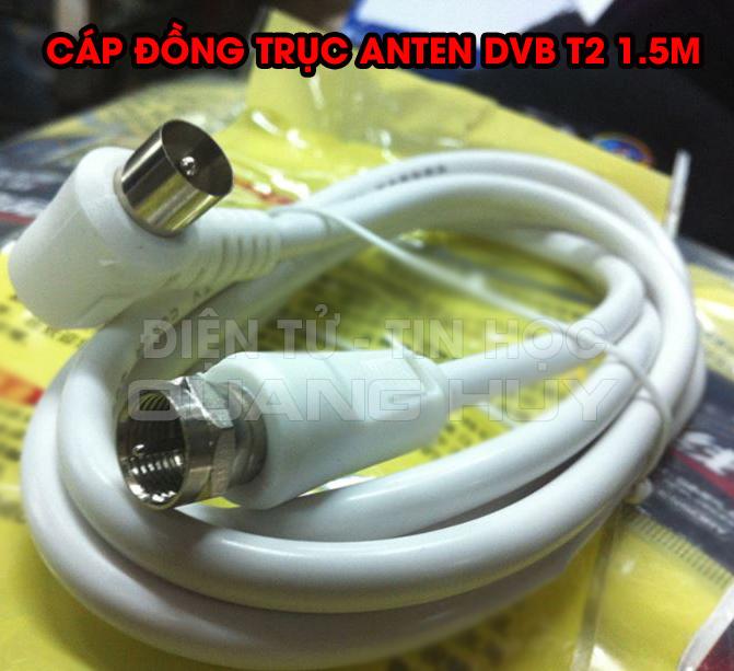 Cáp đồng trục anten DVB T2 dài 1.5m đúc sẵn jack cắm