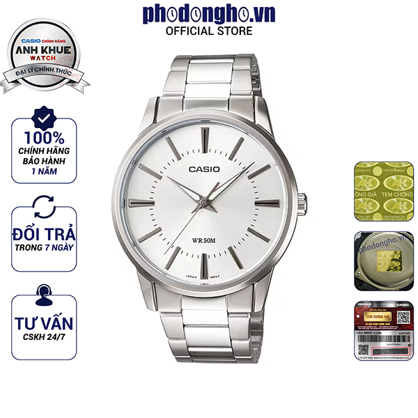 Đồng hồ nam dây kim loại casio anh khuê mtp-1303d-7avdf