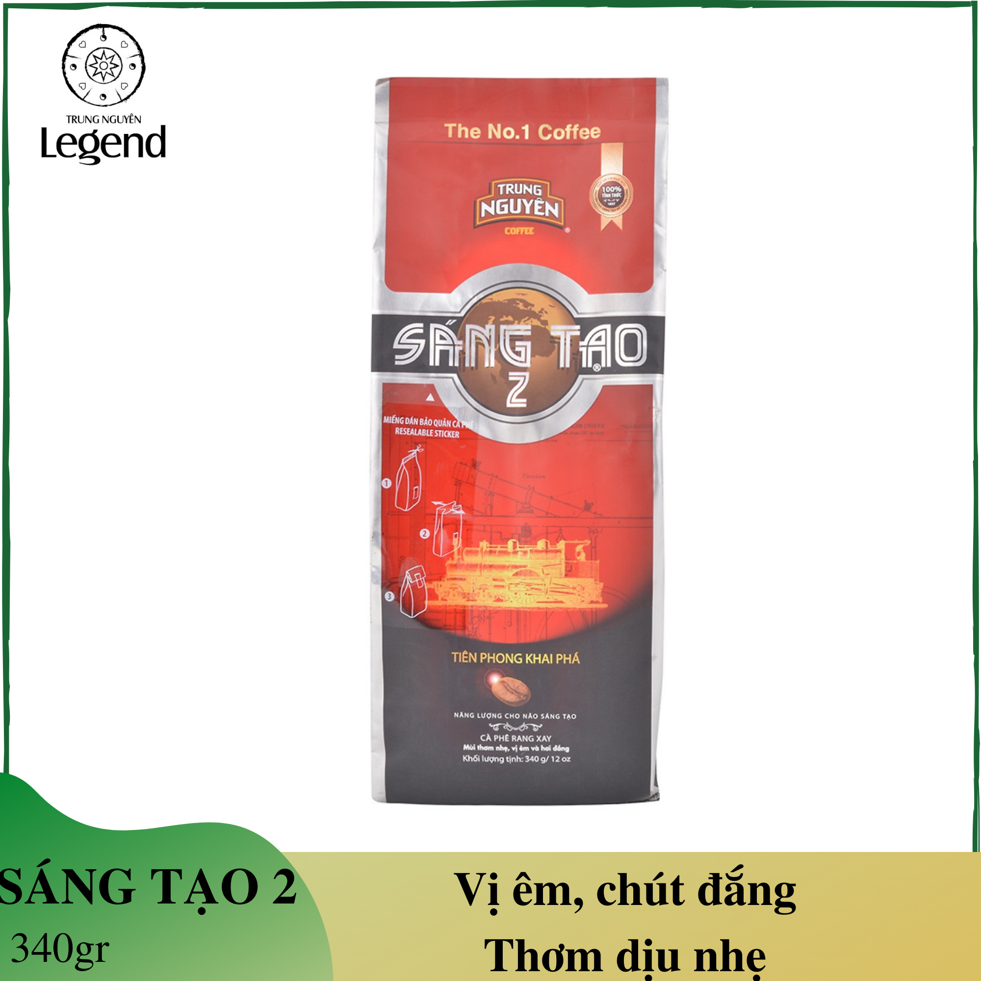 Cà phê Sáng tạo 2 Trung Nguyên - Cà phê pha phin - Gói 340gr