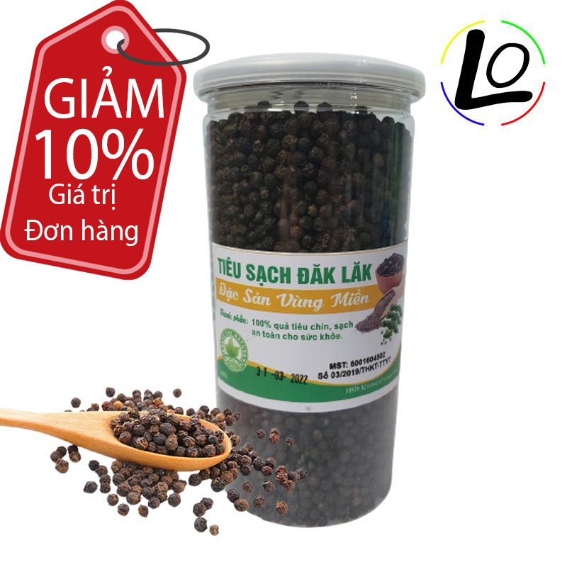 Hạt tiêu đen htđ500lzd nguyên chất hộp 500gr hạt tiêu nhà trồng canh tác tự nhiên - thương hiệu lozodo