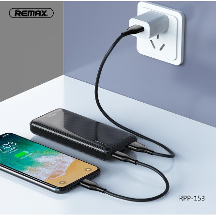 Pin sạc dự phòng remax rpp-153 10000mah lõi li-polymer 2 cổng input