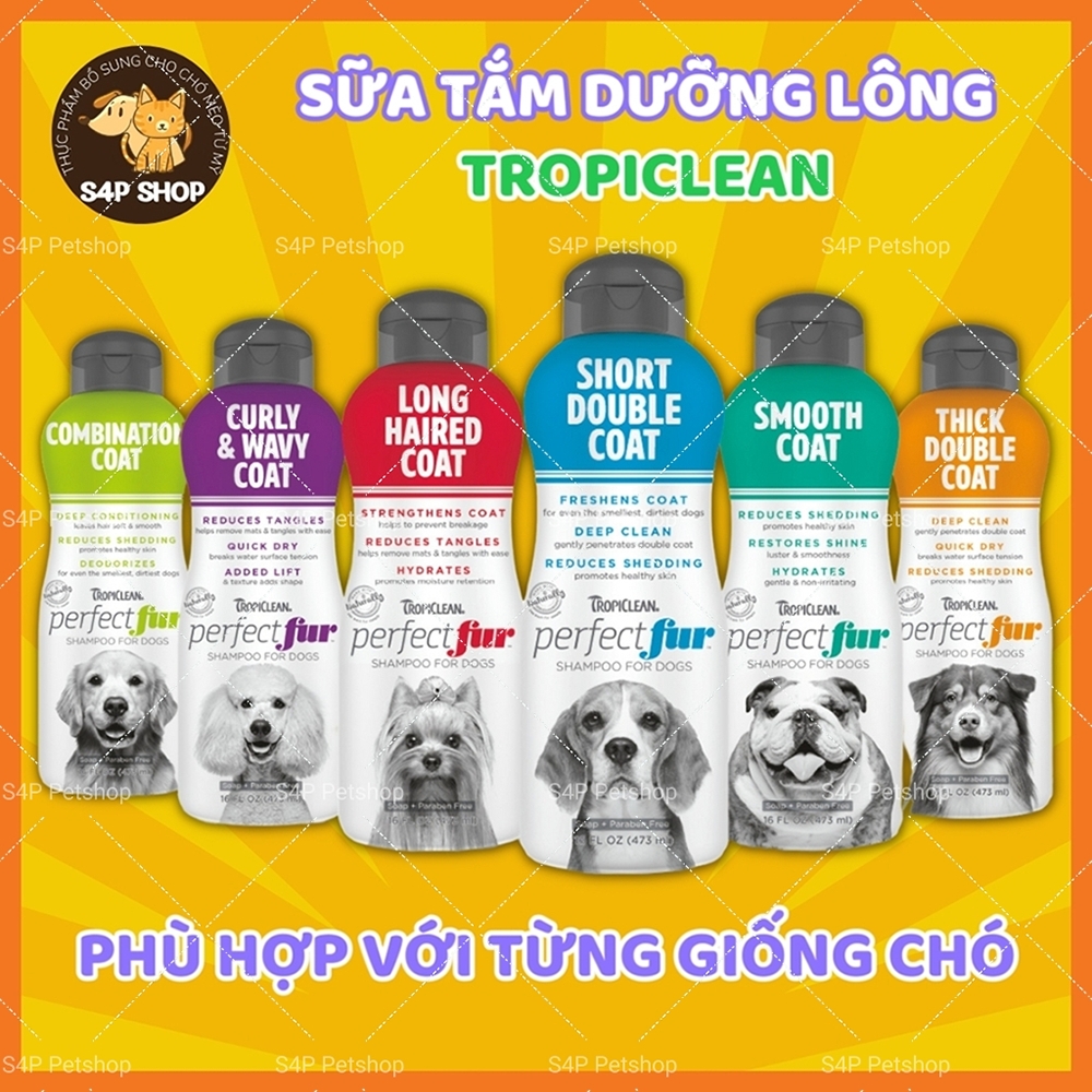 Tropiclean Perfectfur - Sữa tắm dưỡng lông cao cấp dành riêng cho chó - Poodles, Pom, Bichons, Husky, Alaska, Bulldog