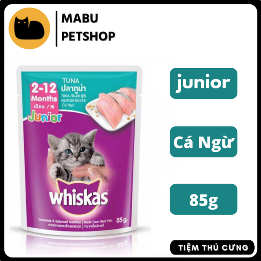 Combo 6-12 gói Pate whiskas 85g thức ăn cho mèo bổ sung dinh dưỡng cho