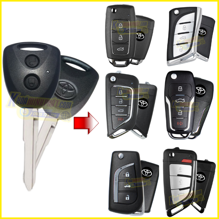 Chìa khóa Độ gập remote xe Toyota Wigo