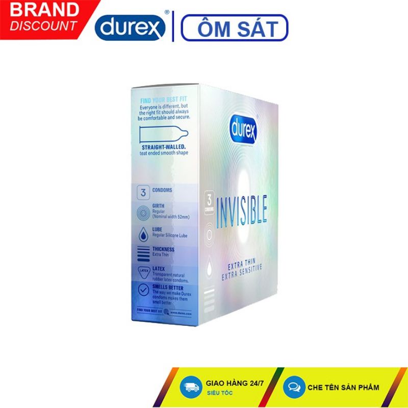 Bao cao su Durex Invisible 3 bao