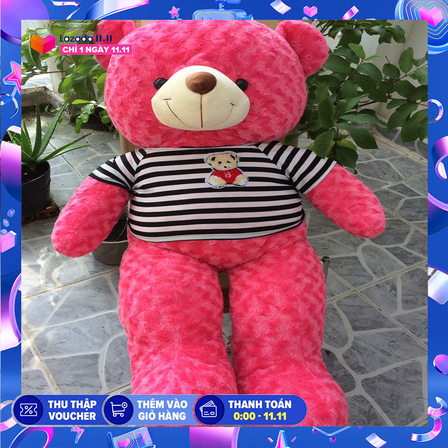 [HCM]Gấu bông Teddy khổ vải 1m2 màu Đỏ chất Iiệu bên trong gấu 100% gòn không độn mút vải