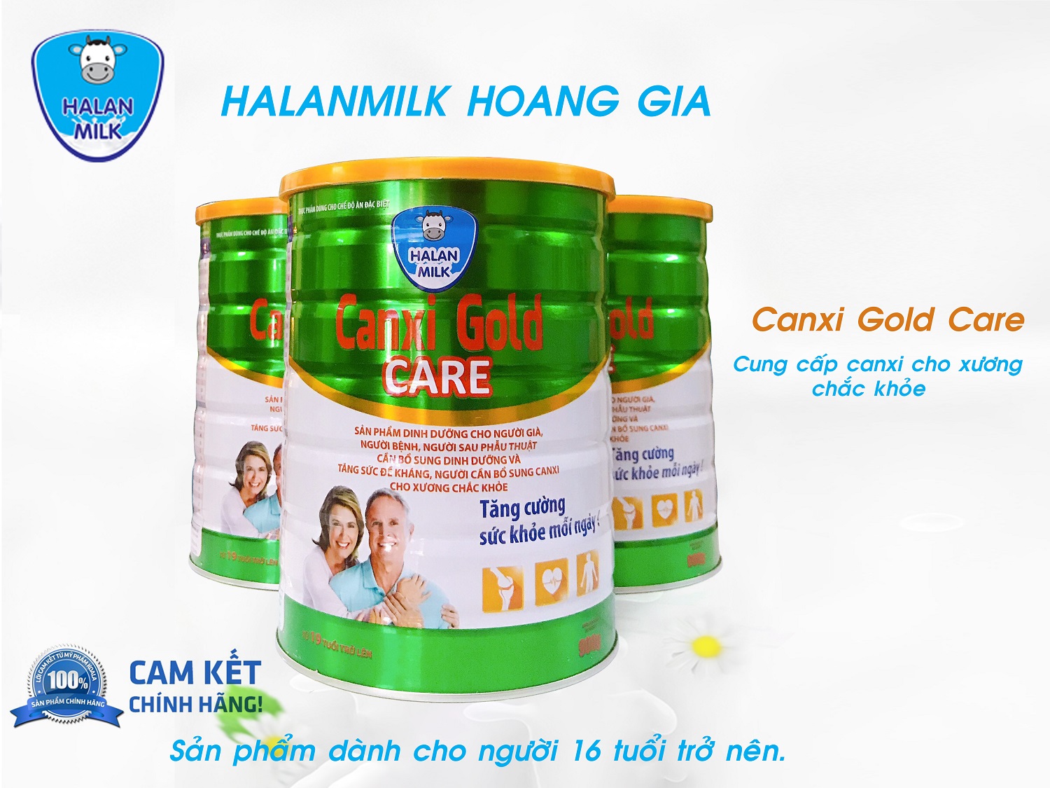 Sữa Canxi Gold Care - Halan Milk - 400gr - Canxi cho xương chắc khỏe