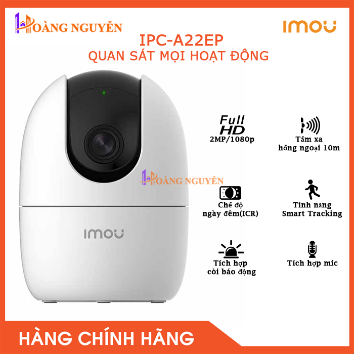[HCM][NHÀ PHÂN PHỐI] Camera IP WIFI IMOU IPC-A22EP ( 2.0MP ) 1080P (Mã nâng cấp thành IPC-A22EP-A) - Camera giám sát an ninh không dây - Đàm thoại âm thanh 2 chiều - Công Nghệ Hoàng Nguyễn