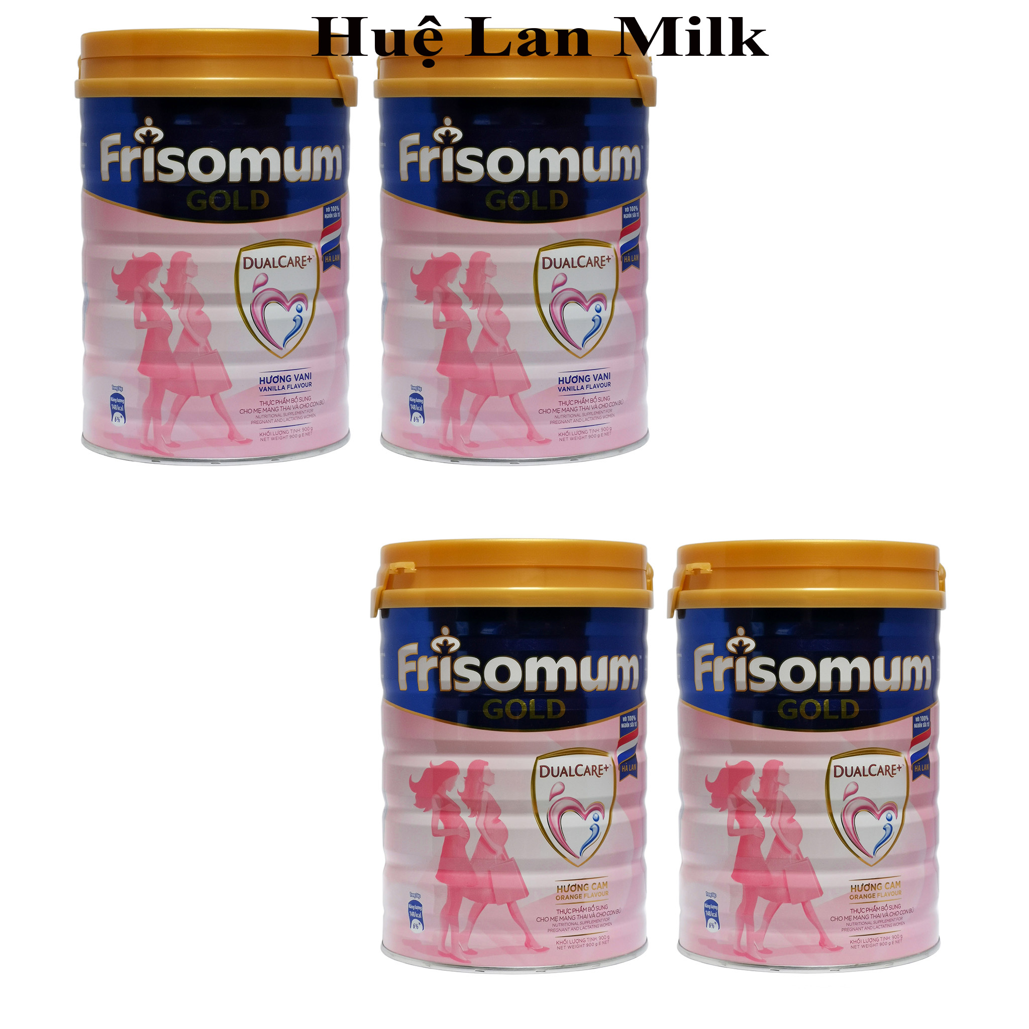 Combo 2 Hộp Sữa Bột Frisomum Gold Dualcare+ Hương Vani Cam Hộp 900g