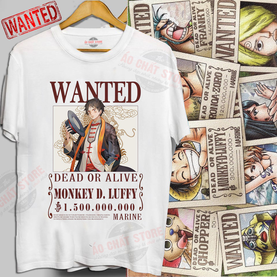 [HCM][CỰC HOT] BST ÁO THUN TRUY NÃ ONE PIECE WANTED LUFFY ZORO LAW ACE SABO CAO CẤP OP91