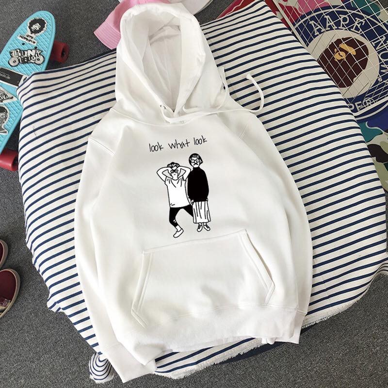 [HCM]ÁO HOODIE NAM NỮ LOOK WHAT CÓ BIGSIZE VẢI NỈ BÔNG DÀY MỊN