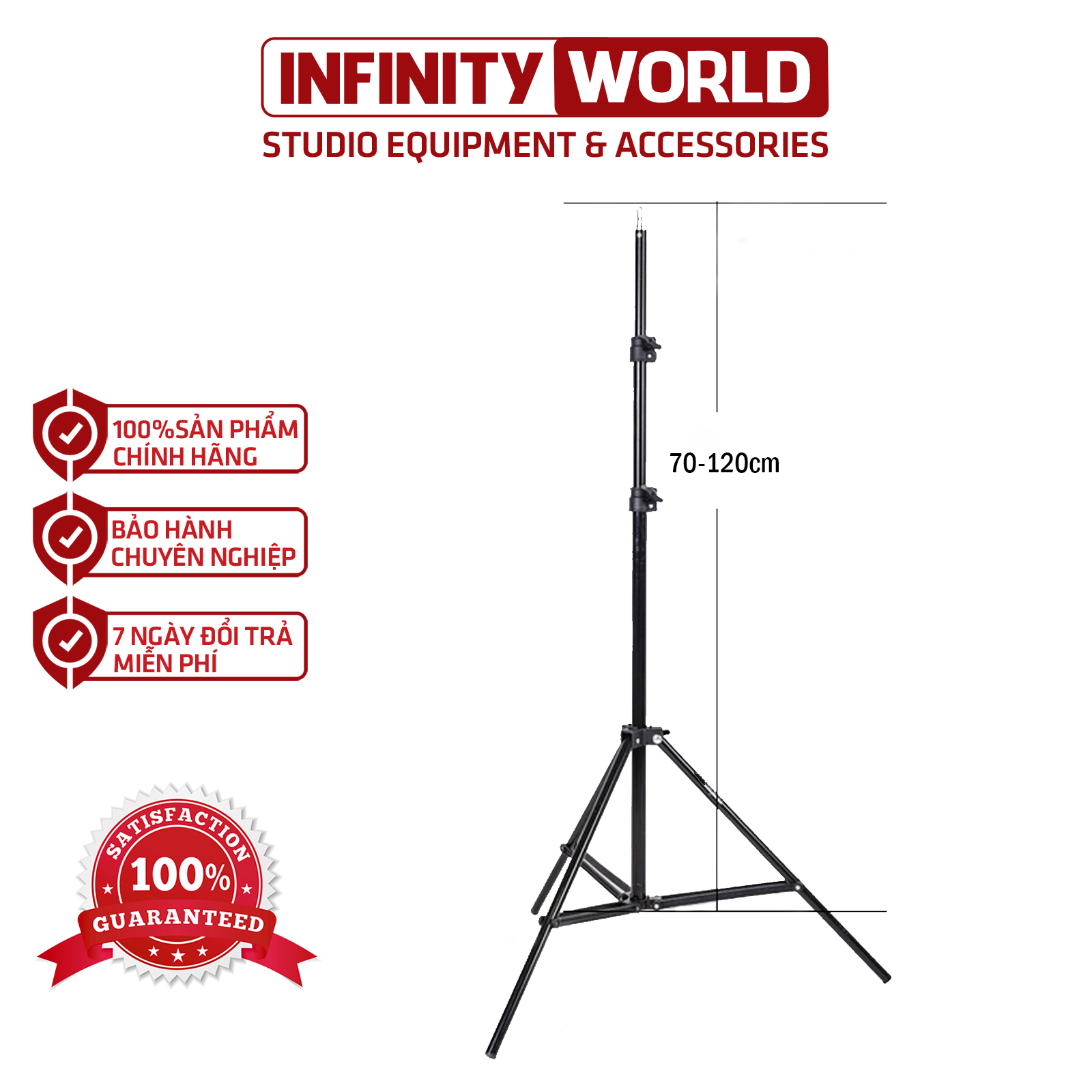 Chân đèn Tianrui 70-200cm giá rẻ (Cao tối đa 2m)