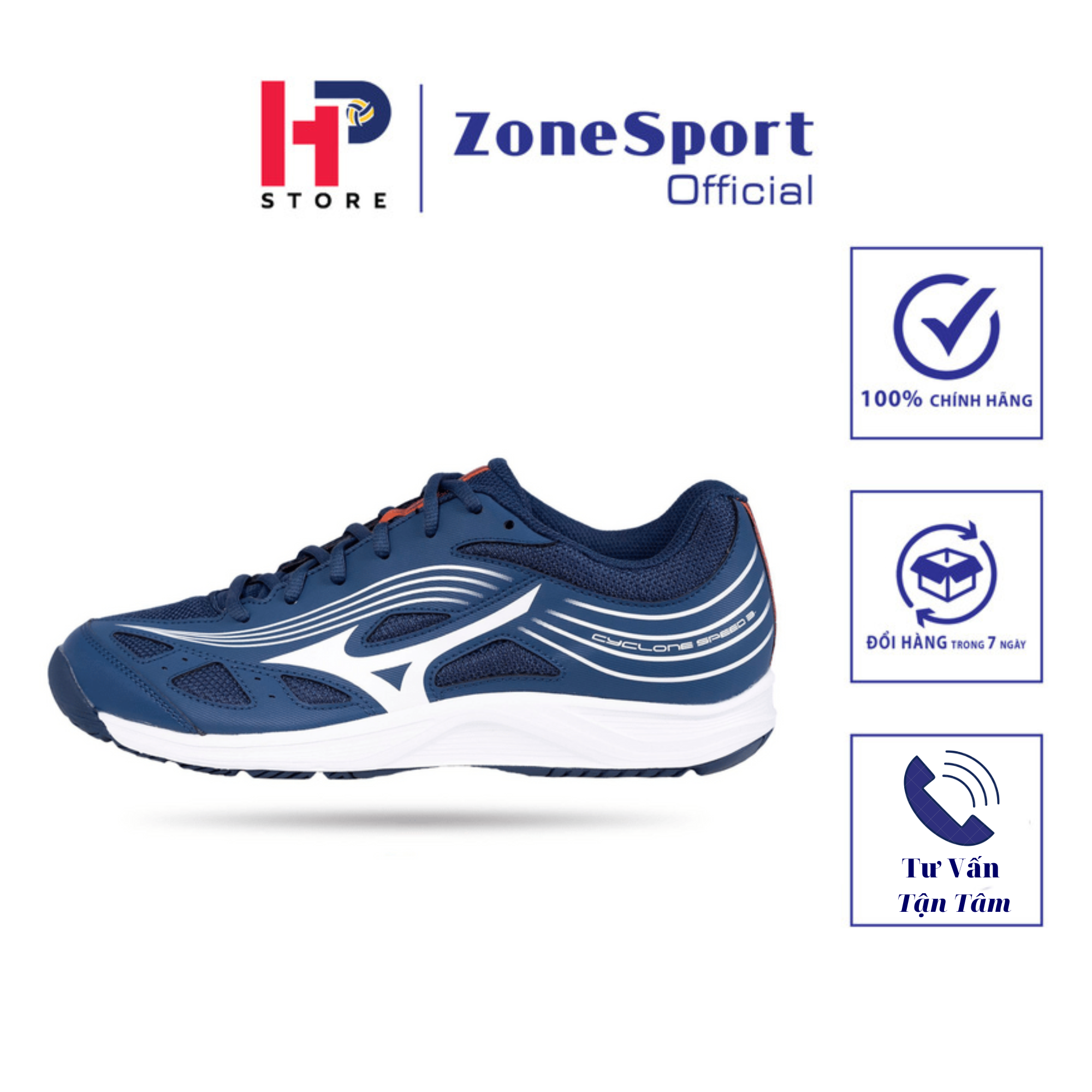 Giày Mizuno Cyclone Speed 3 Xanh Trắng - Giày Cầu Lông, Tennis