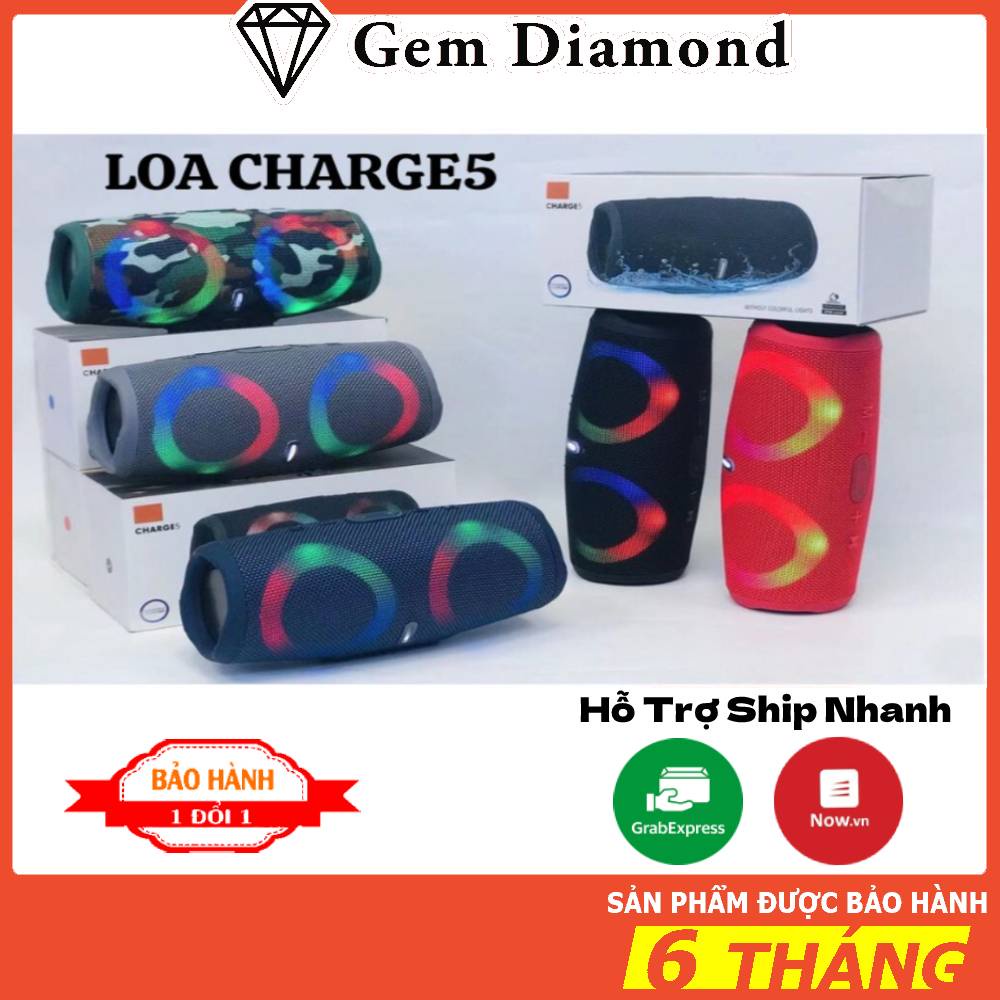 Loa bluetooth mini charge 5 công suất 15w nghe nhạc cực đỉnh đèn led thời thượng- bảo hành đổi mới