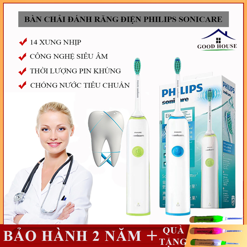 Bàn chải đánh răng điện Philips tích hợp nhiều chế độ 14 xung nhịp, 6 chế độ làm sạch, chống nước toàn thân, sạc nhanh, an toàn và hiệu quả chăm sóc răng miệng- BẢO HÀNH 2 NĂM, LỖI ĐỔI MỚI 1-1