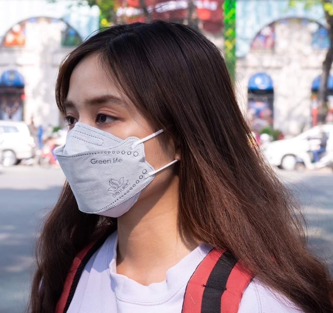 khẩu trang 3D land mask xám phòng tránh dịch 1 cách hiệu quả 121 (1 bịch 5 cái)