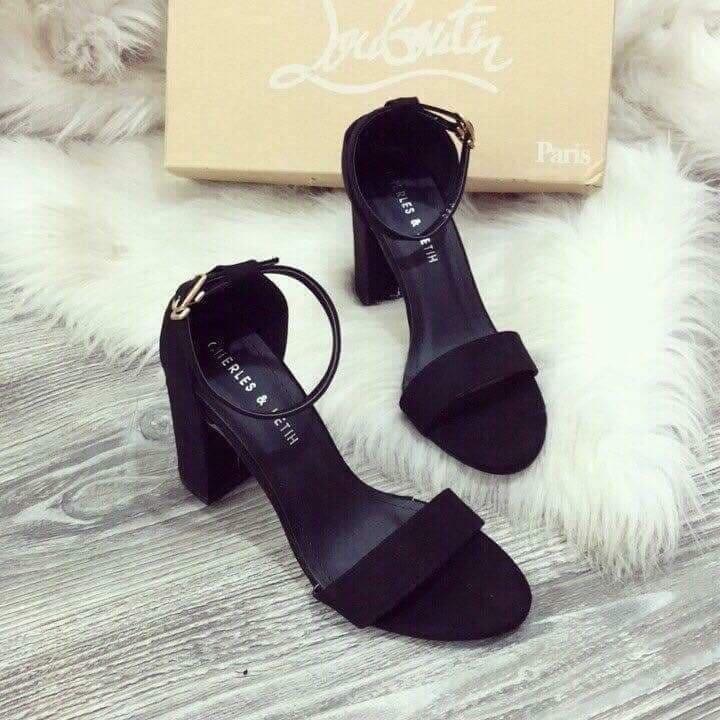 Guốc dép cao gót 7cm da lộn dáng classic sieu đẹp chanh sả phm dang ôm chân thời trang LZ DCG29