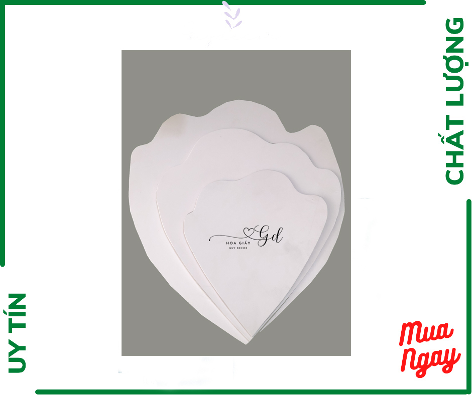 Bộ mẫu cánh hoa voan poppy khổng lồ 3 cánh chất liệu form 3mm size 15cm - 45cm