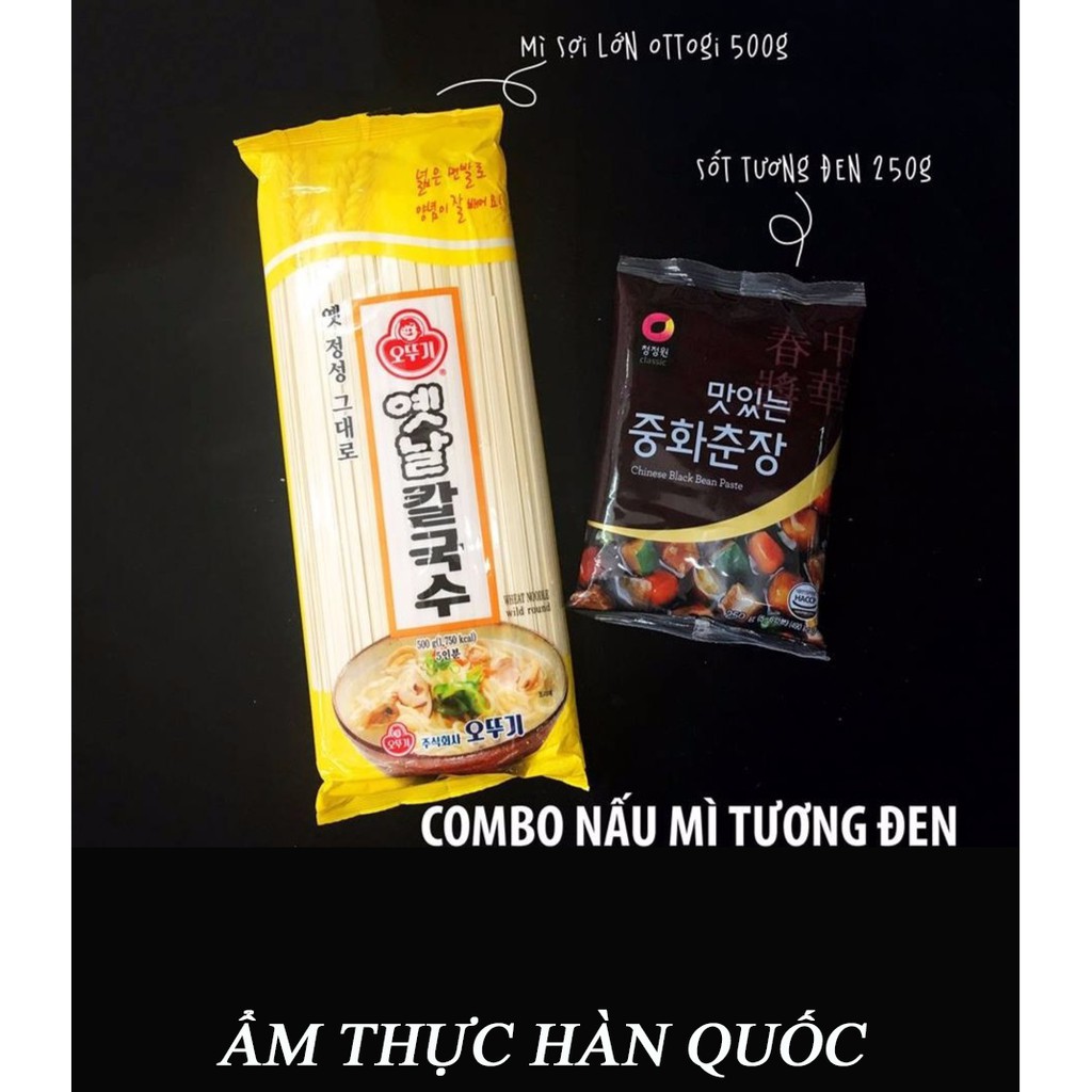 500gr mì sợi lớn ottogi + 250gr sốt tương đen