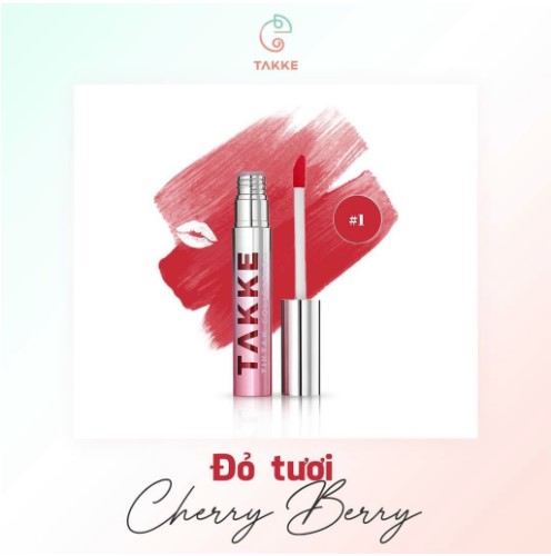 Son kem lì dưỡng môi takke đỏ tươi cherry berry