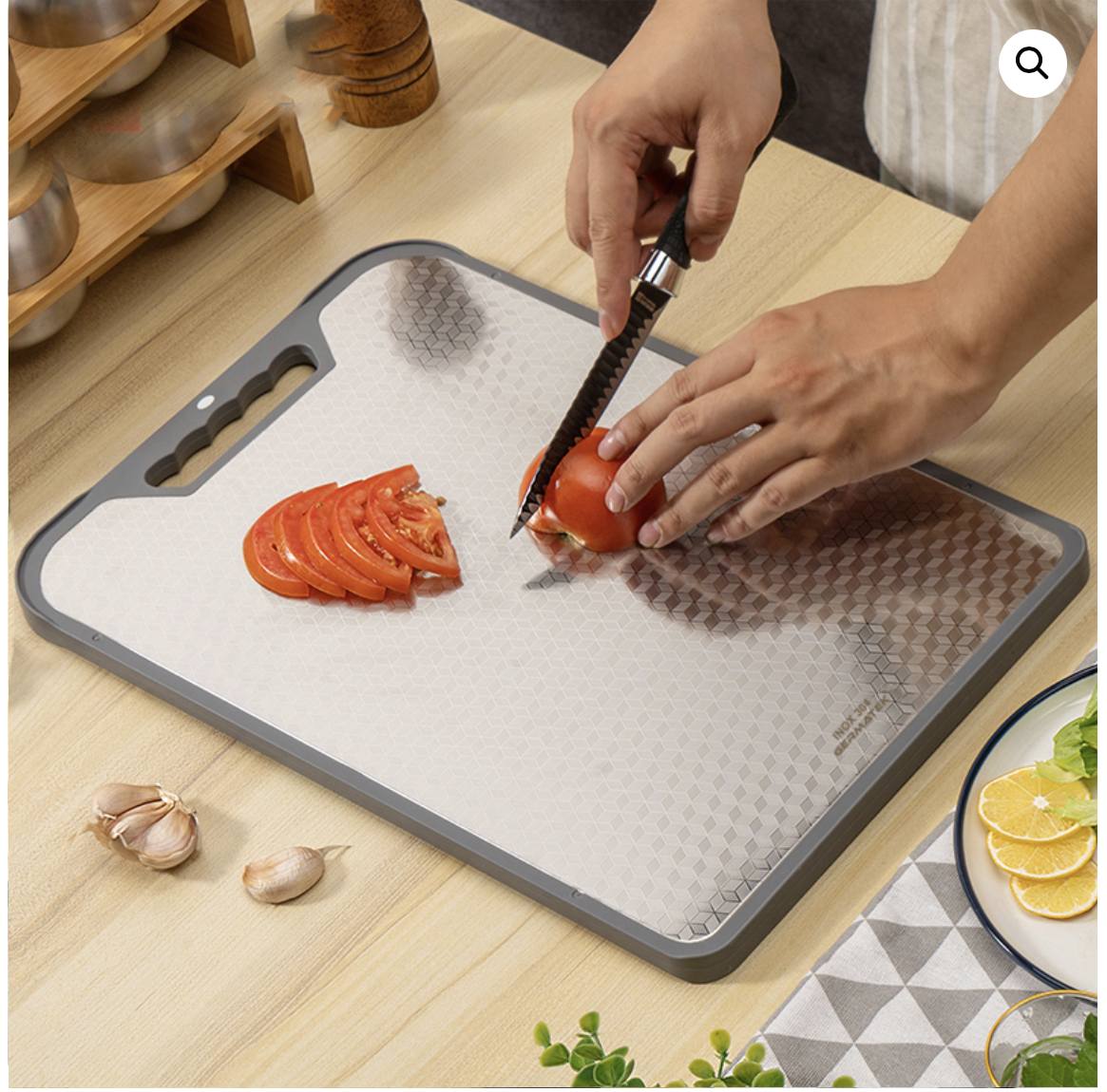 Thớt inox - nhựa lúa mạch - kháng khuẩn - dùng 2 mặt