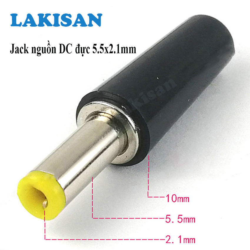 [3 cái] Jack cắm nguồn DC đực 5.5x2.1mm Lakisan| Bền - Đẹp - Tiếp xúc tốt - Chắc chắn