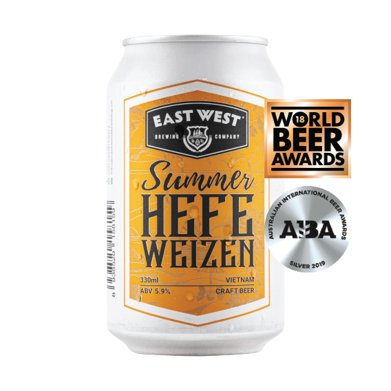 Bia East West Summer Hefe Weizen 5,9%, lon 330ml, thùng 12 lon