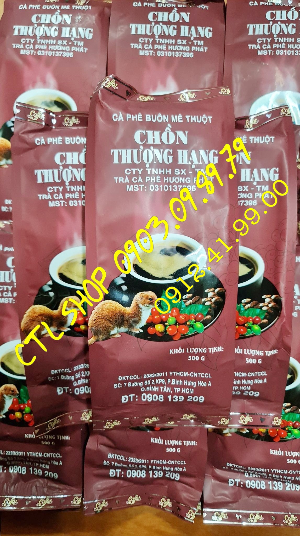 Cà phê chồn thượng hạng gói 500gr
