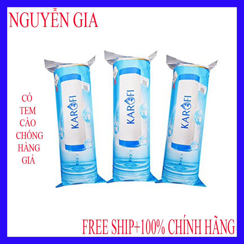Bộ 3 lõi lọc nước Karofi 123, Lõi lọc nước Karofi 123, Loại bỏ tạp chất, Loại bỏ chất hữu cơ dư, Loại bỏ mùi clo, clorine – Thế giới lọc nước Nguyễn Gia