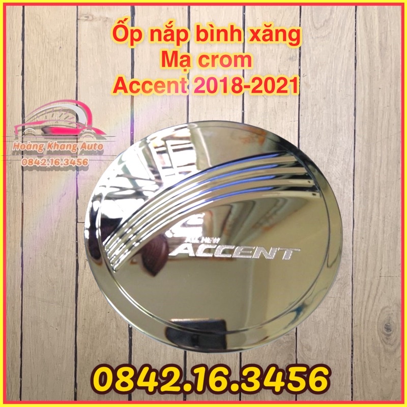 Ốp nắp bình xăng accent 2018 - 2022, mạ crom
