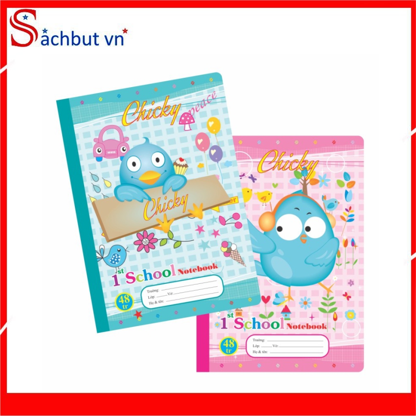 [ XẢ KHO 3 NGÀY ] Sachbutvn  Vở Ô Ly Klong Chicky 48 Trang - Mã Số 015M - Giấy viết không cợn, không nhòe, không thấm mực sang trang sau, tốt cho người sử dụng đặc biệt là trẻ nhỏ.