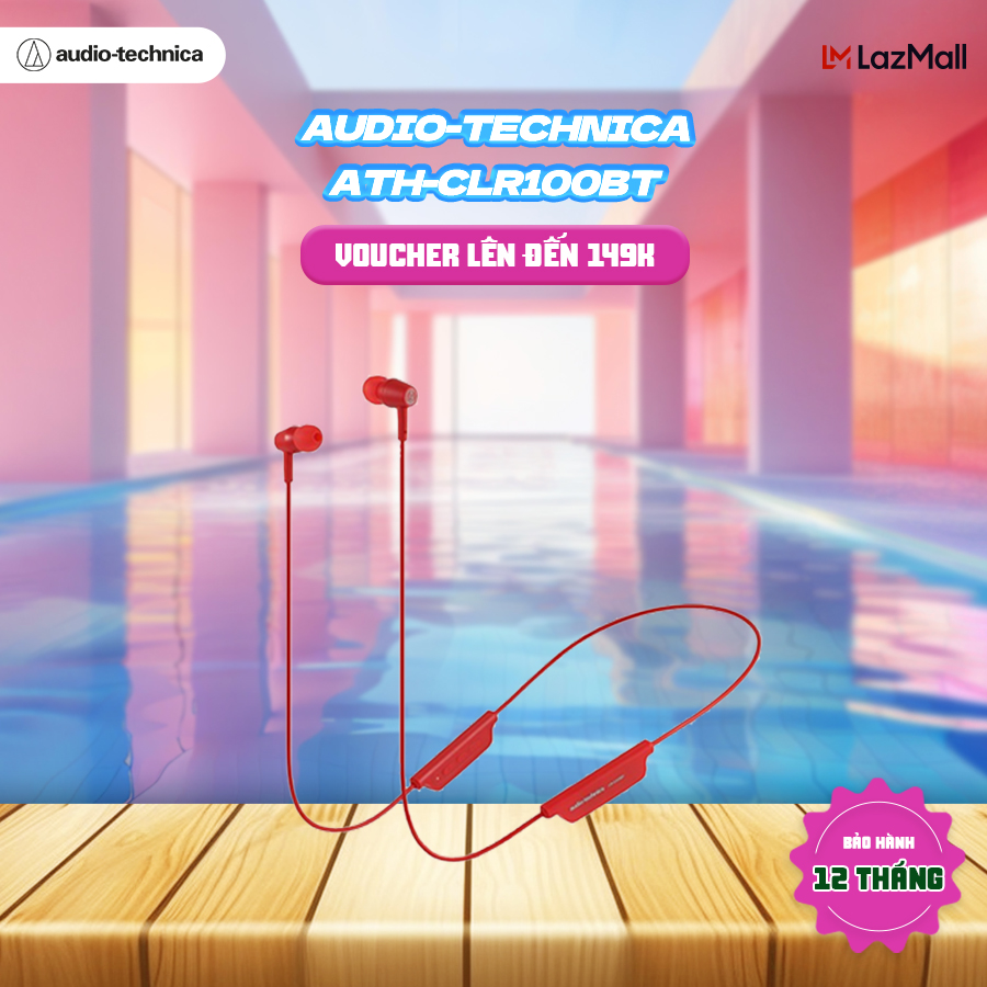 Tai Nghe Nhét Tai Bluetooth 5.0 Audio Technica ATH-CLR100BT - Hàng Chính Hãng