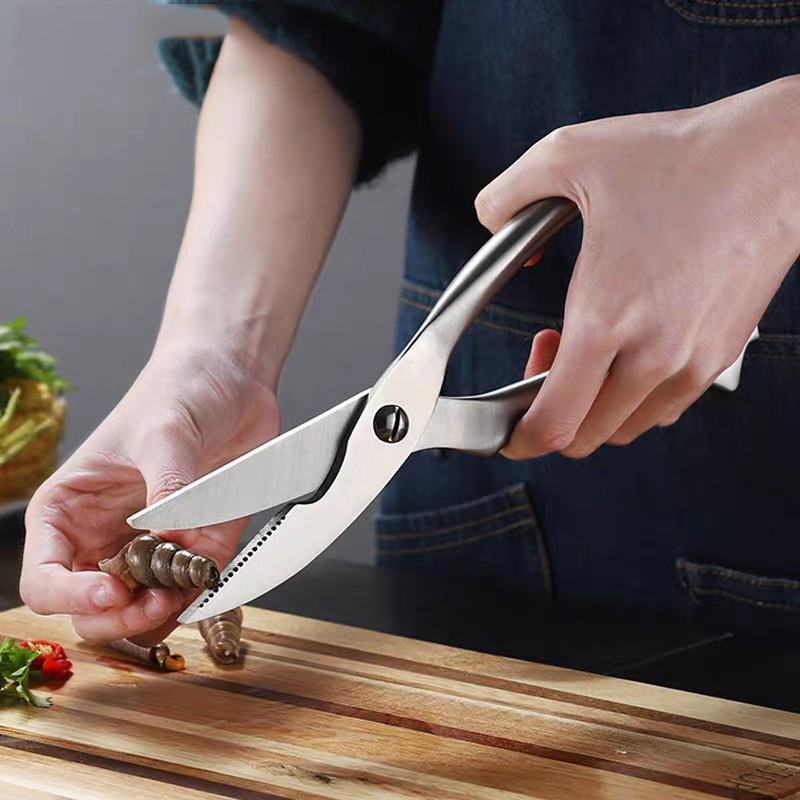 Kéo cắt Gà, Kéo cắt nhà bếp chuyên dụng inox- Kéo cắt gà và thịt đa năng inox siêu sắc-kéo cắt gà cán vàng giá rẻ siêu sắc-Kéo cắt thịt , thịt gà, thịt vịt siêu sắc