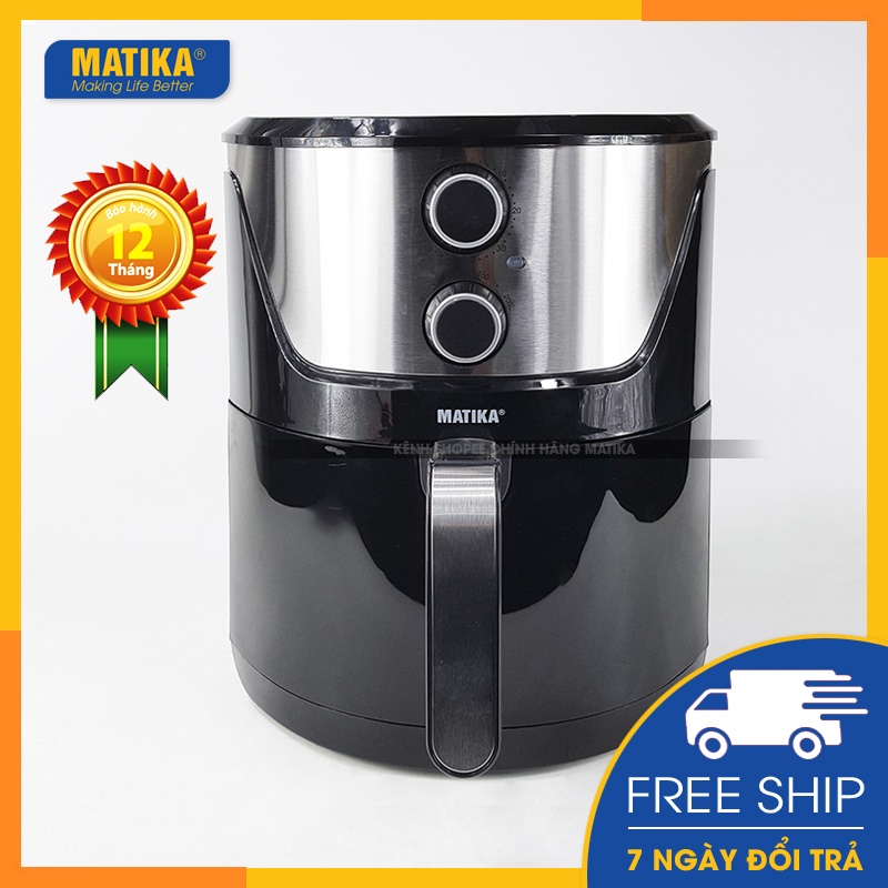Nồi chiên không dầu 💖 matika 💖 nồi chiên rán dung tích 5.5 lít công suất 1400w mtk-9355