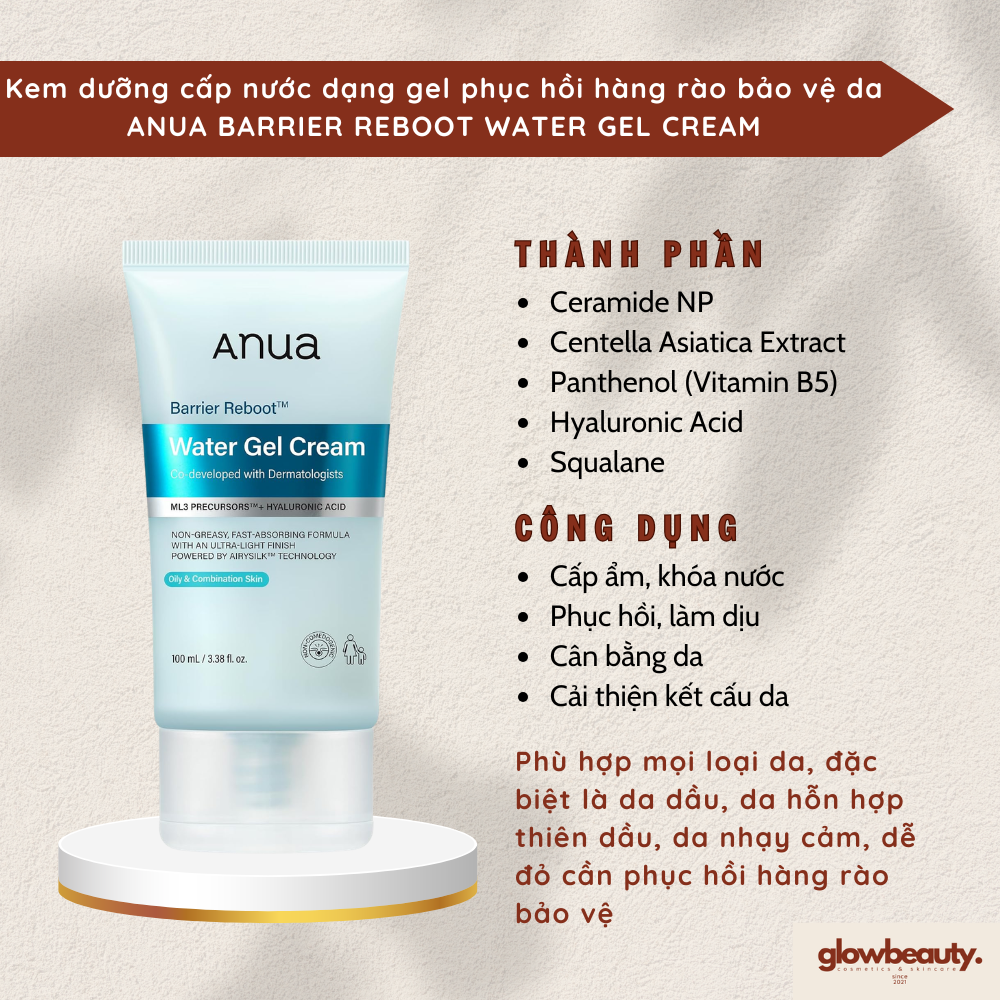 Kem dưỡng phục hồi tái tạo hàng rào bảo vệ da (100ml) ANUA Barrier Reboot Intensive Cream