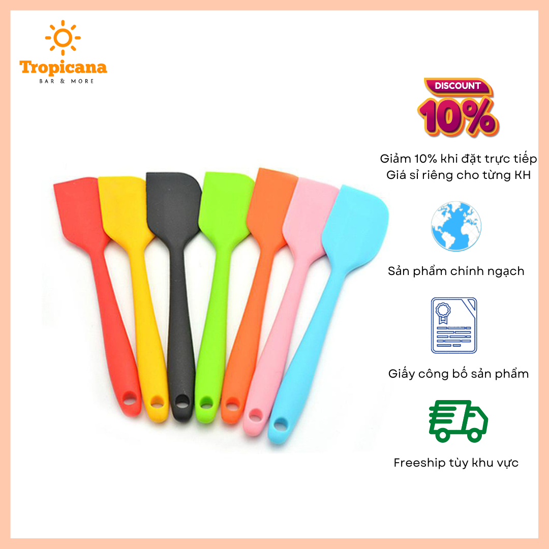 Cây vét bột Phới dẹt Silicon spatula đúc 21cm