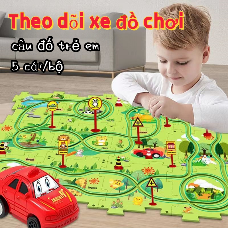 Đồ Chơi Đường Ray Lắp Ráp Xe Ô Tô/ Tàu Thuỷ/ Máy bay Cảm Biến Tự Chạy Nhiều Chủ Đề Cho Bé
