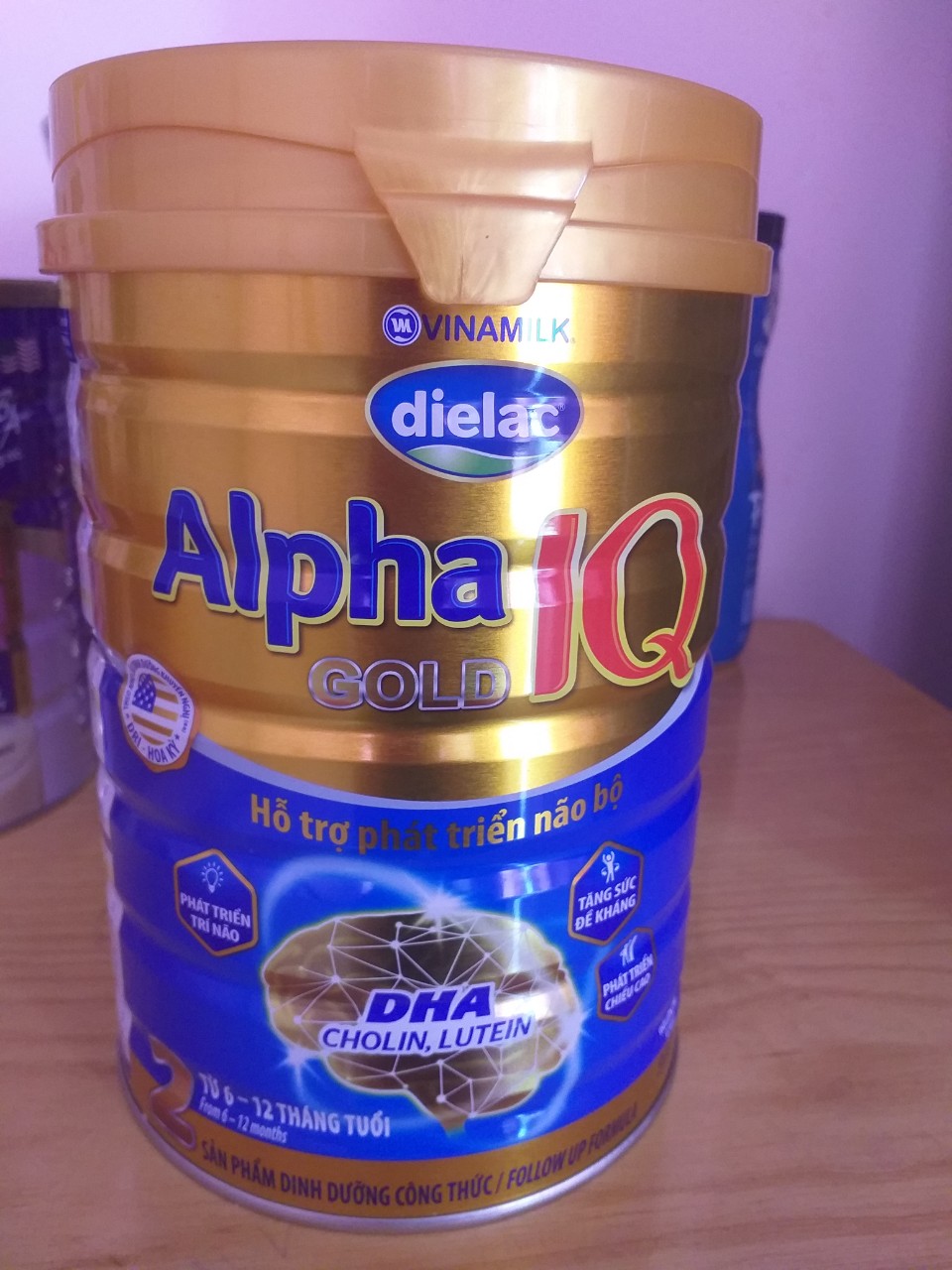 SỮA DIELAC ALPHA GOLD IQ SỐ 2-DÀNH CHO BÉ TỪ 6-12 THÁNG TUỔI-LON 900G (CAM KẾT DATE MỚI)